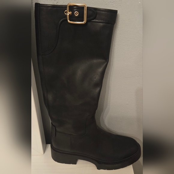 Coach Black Leigh Leather Boots - Picture 6 of 11